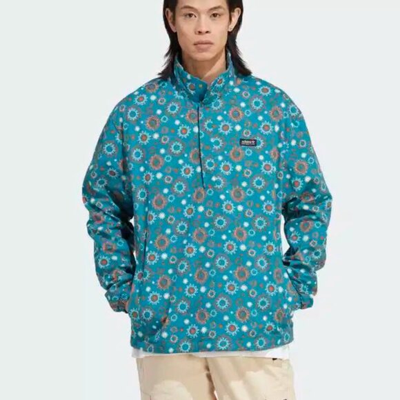 NWT Adidas Men's Adventure Nature Awakening All Over Print Windbreaker Jacket - Picture 1 of 12